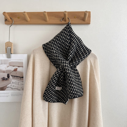 Product image for Scarvii - Fuzzy Textured Surface Narrow Scarf (Black)