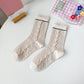 Rufia - Cute Patterned Socks in Pink and White
