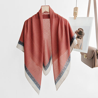 Scarvii - Diamond Pattern Stitched Edge Square Scarf