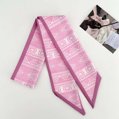 Scarvii Geometric Weave Pattern Skinny Scarf