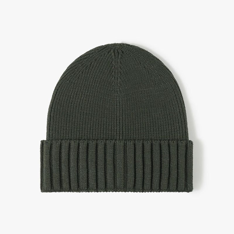 Army Green classic solid ribbed cuffed beanie product view