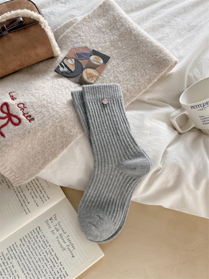 Product image for Rufia - Women's Winter Ribbed Crew Socks (Gray)