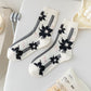 Rufia - Black and White Floral Patterned Socks
