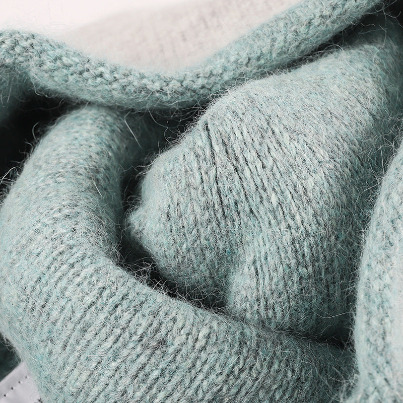 Blush Pink reversible contrast-edge knit beanie product view