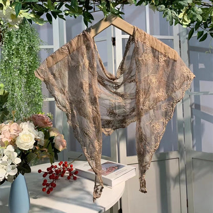 Scarvii - Embroidered Lace Shawl Scarf