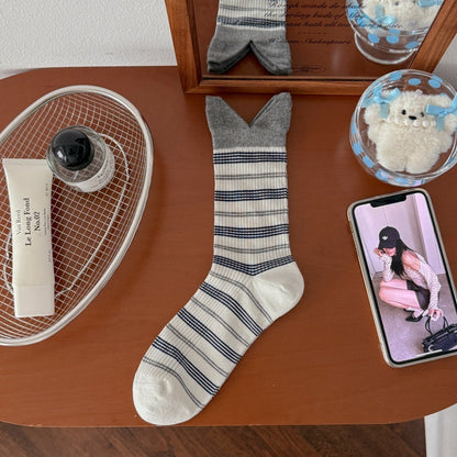 Rufia - Stripe Split V-Cuff Crew Socks