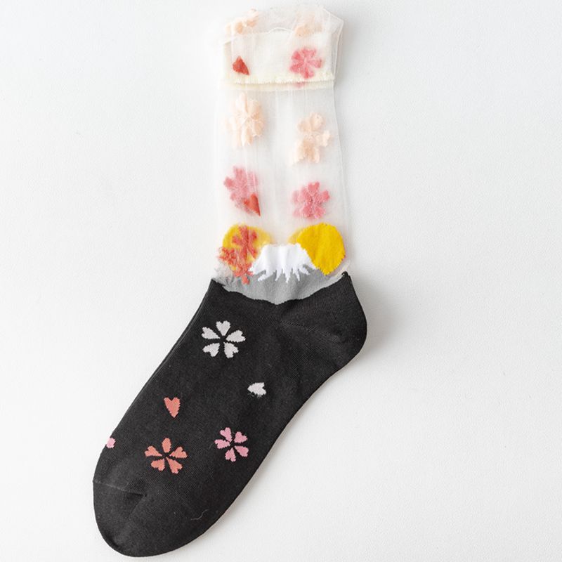 Rufia - Sheer Black Socks for Summer Chic