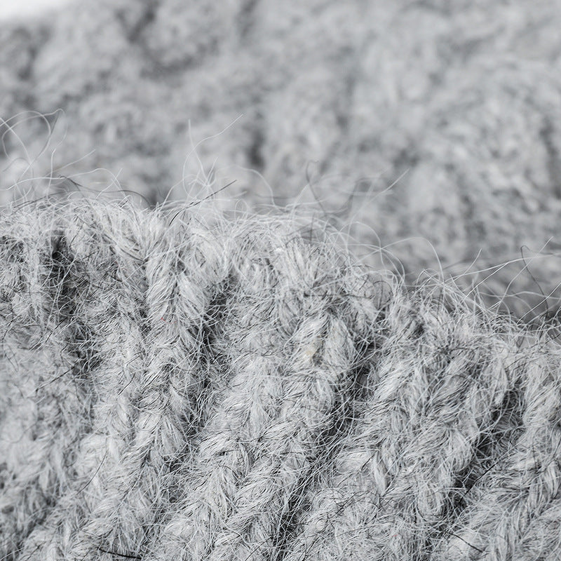 White cable-knit wool-blend cuffed beanie product view
