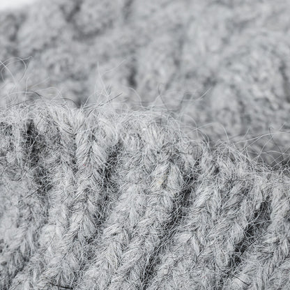 White cable-knit wool-blend cuffed beanie product view