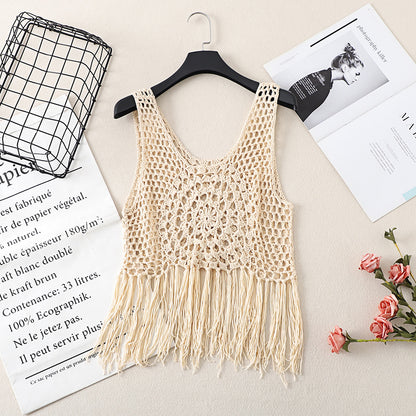 Vintage Bohemian Crochet Fringe Tank Top