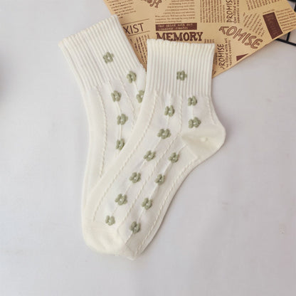 Rufia - Cute Floral Crew Socks