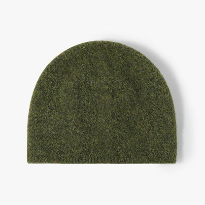 Green brushed wool brimless knit beanie product view