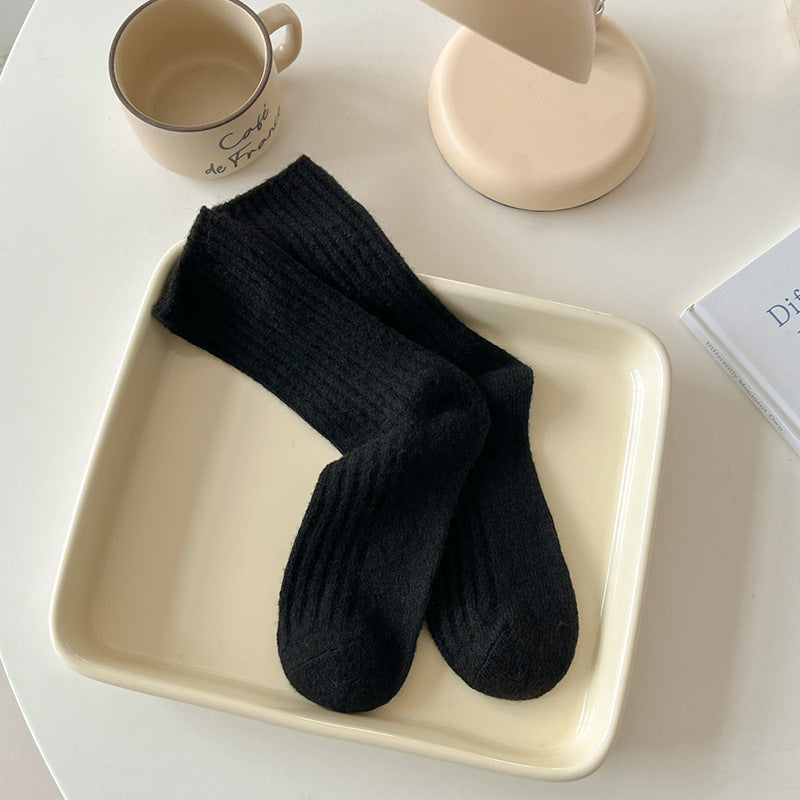 Rufia - 5-Pair Set of Solid Color Wool-Blend Socks