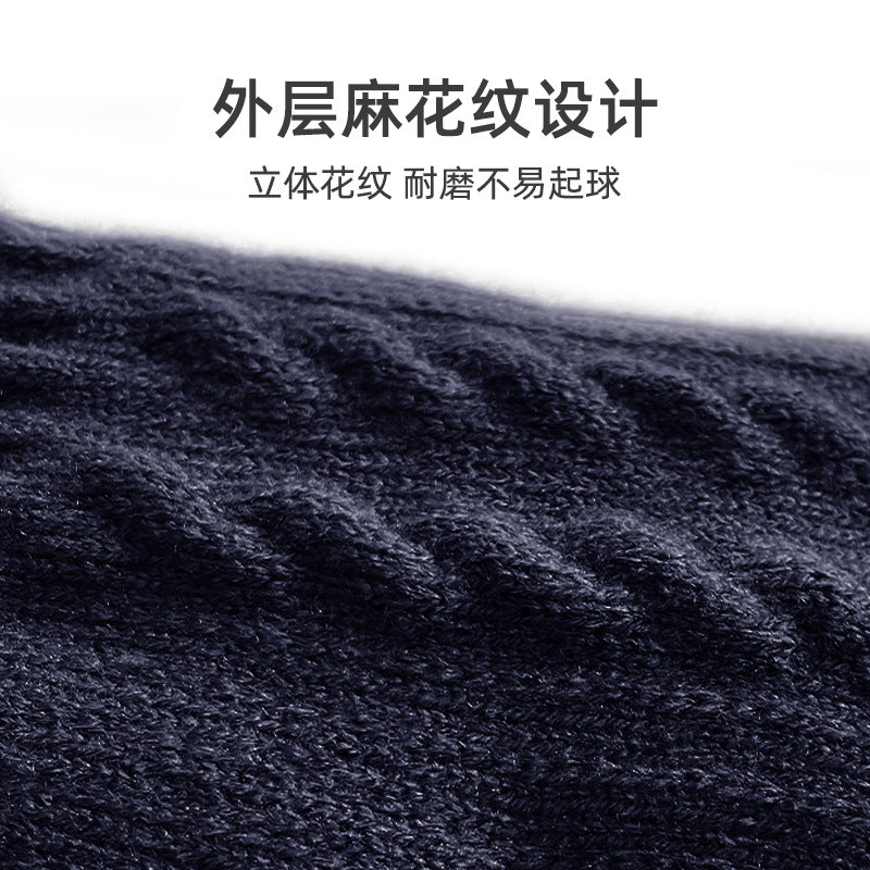 冬季针织手套男加绒加厚保暖手套女户外骑行防寒防风触屏手套男