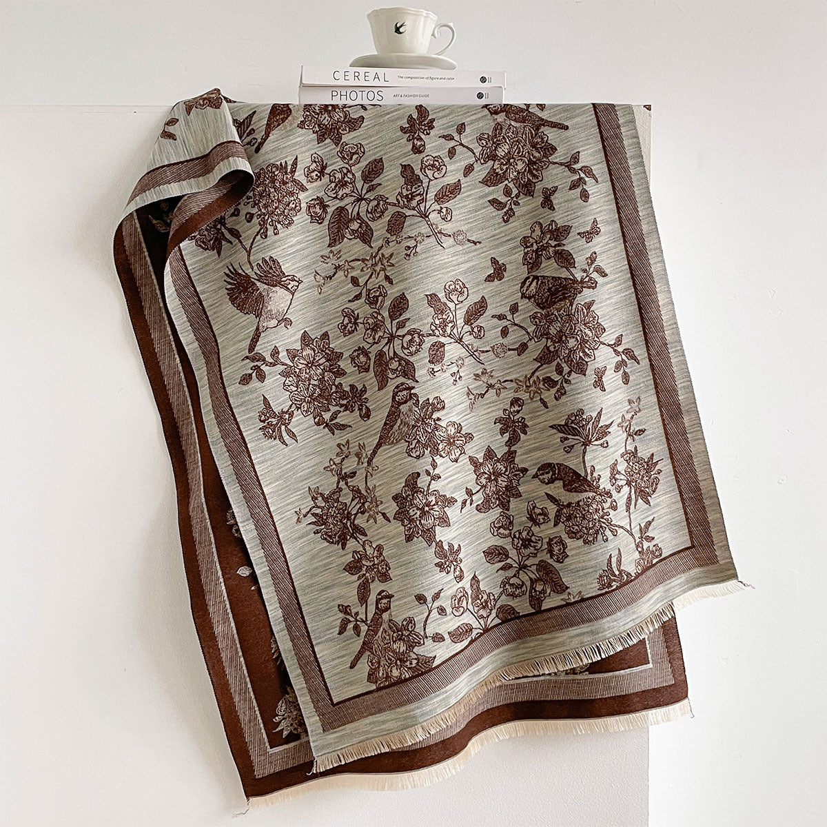 Product image for Scarvii - Short Fringed Ends Scarf (Brown)