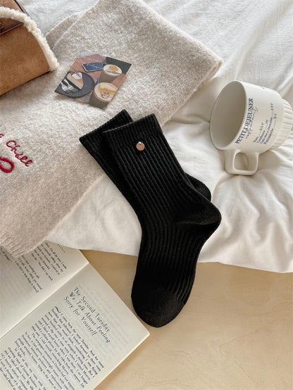 Product image for Rufia - Women's Winter Ribbed Crew Socks (Black)