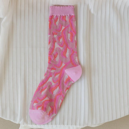 Rufia -Wavy Pattern Sheer Socks