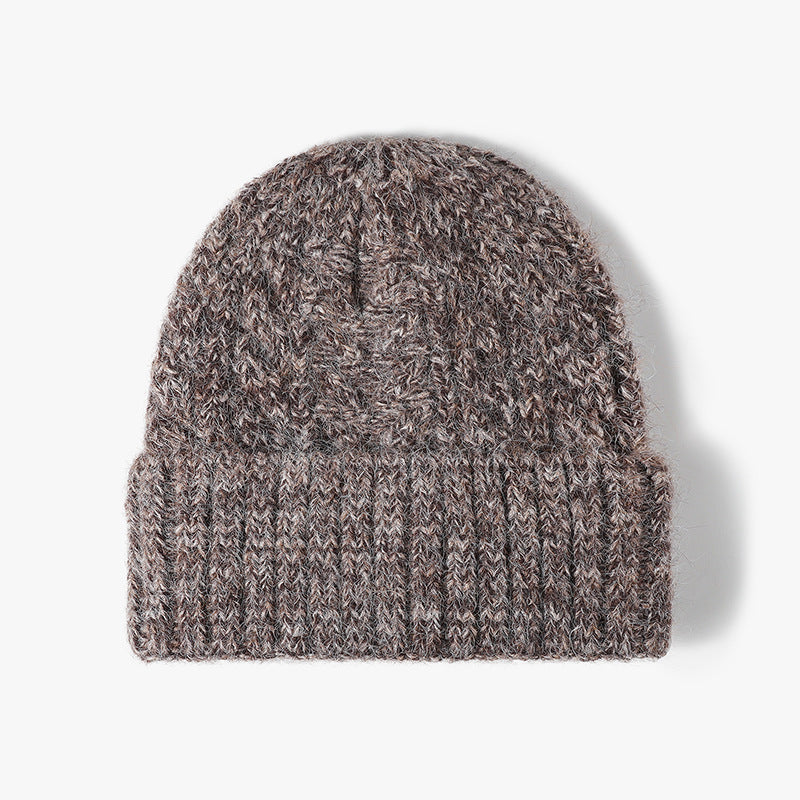 Gray cable-knit wool-blend cuffed beanie product view
