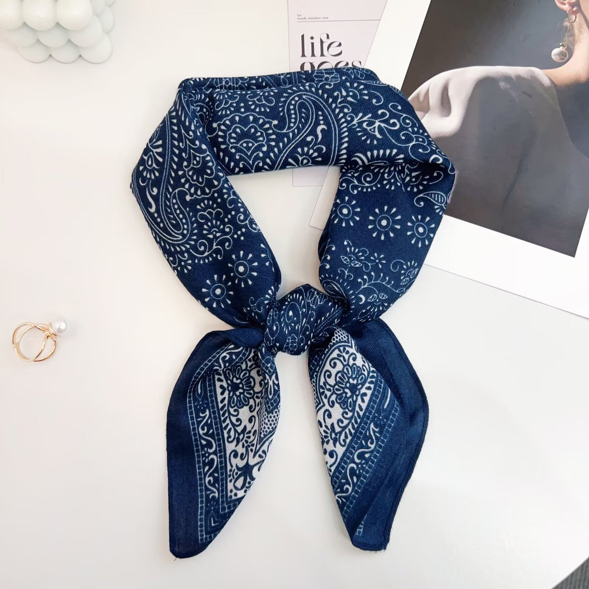 Scarvii - Paisley Floral Ornate Border Square Scarf