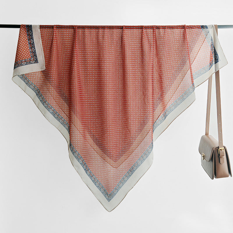 Scarvii - Diamond Pattern Stitched Edge Square Scarf