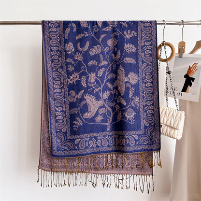 Scarvii - Bird, Botanical and Paisley Fringe Scarf