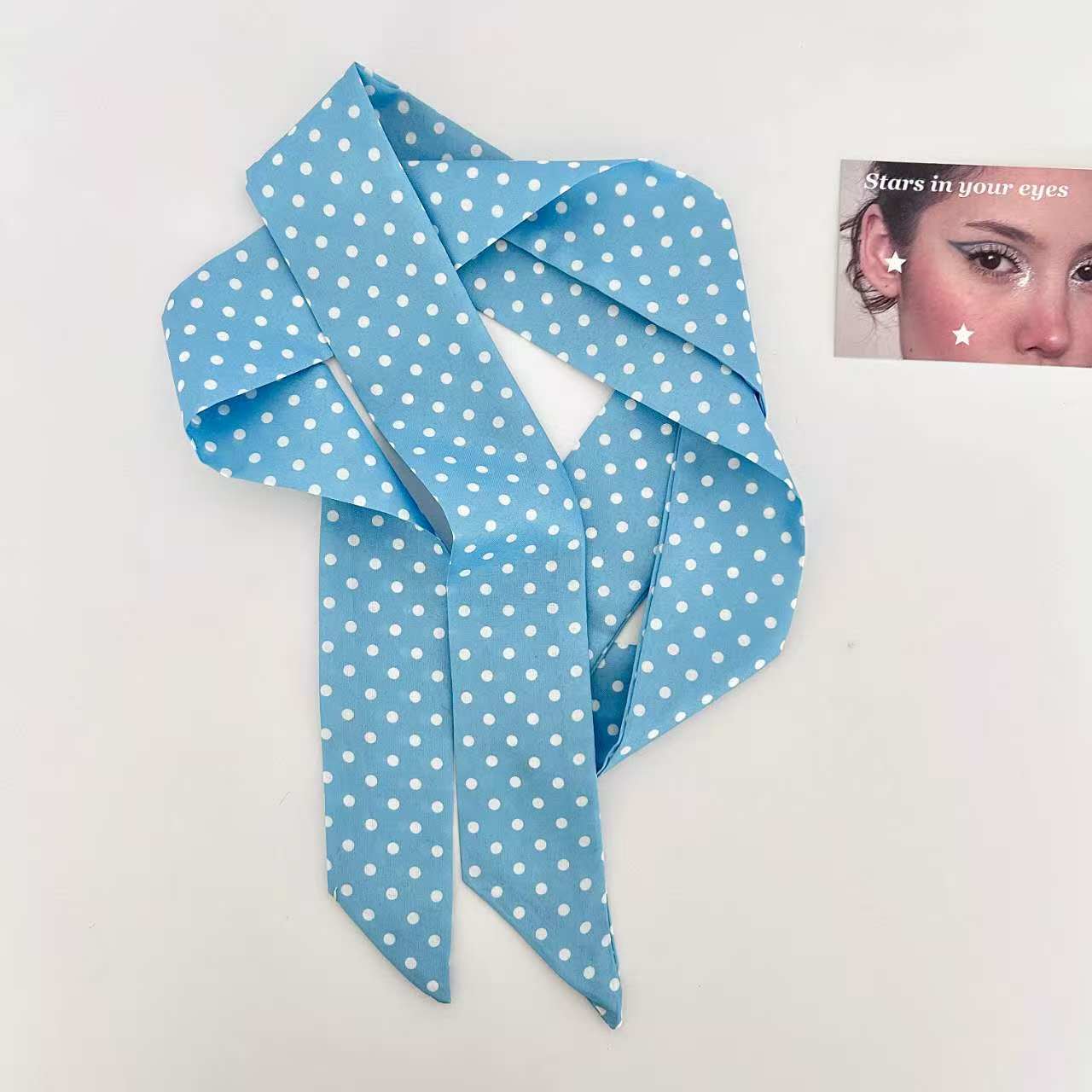 Scarvii Retro Polka Dot Print Skinny Scarf