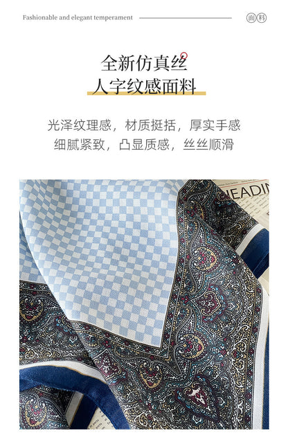 外贸丝巾包头小方巾文艺人字纹披肩百搭时尚春秋领巾围巾一条起订
