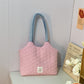 Heart Pattern Quilted Color Block Tote Bag