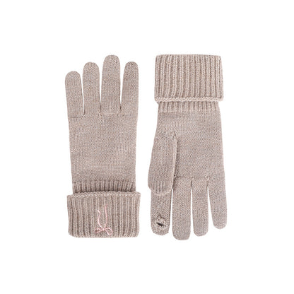 冬季手臂加长款针织保暖手套女户外防风骑行手套男可触屏设计手套