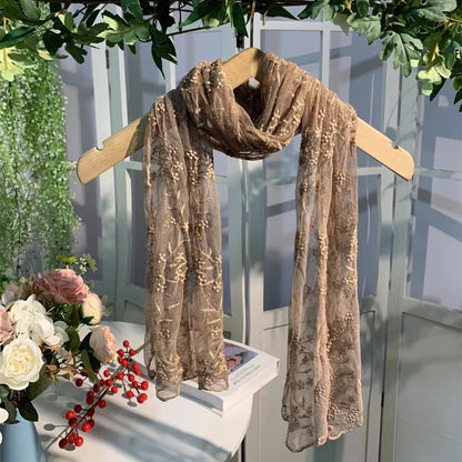 Scarvii - Embroidered Lace Shawl Scarf