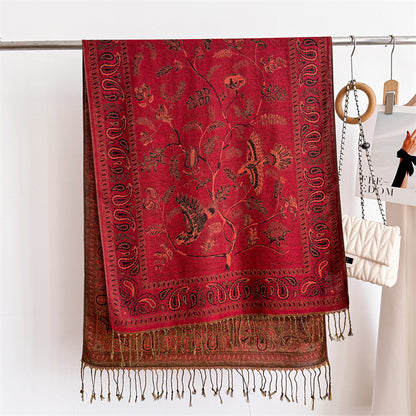 Scarvii - Bird, Botanical and Paisley Fringe Scarf