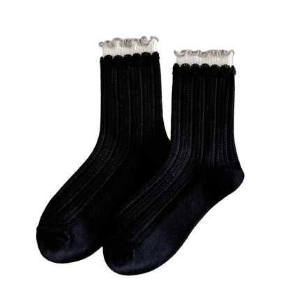 Rufia - Ribbed Layered-Ruffle Crew Socks