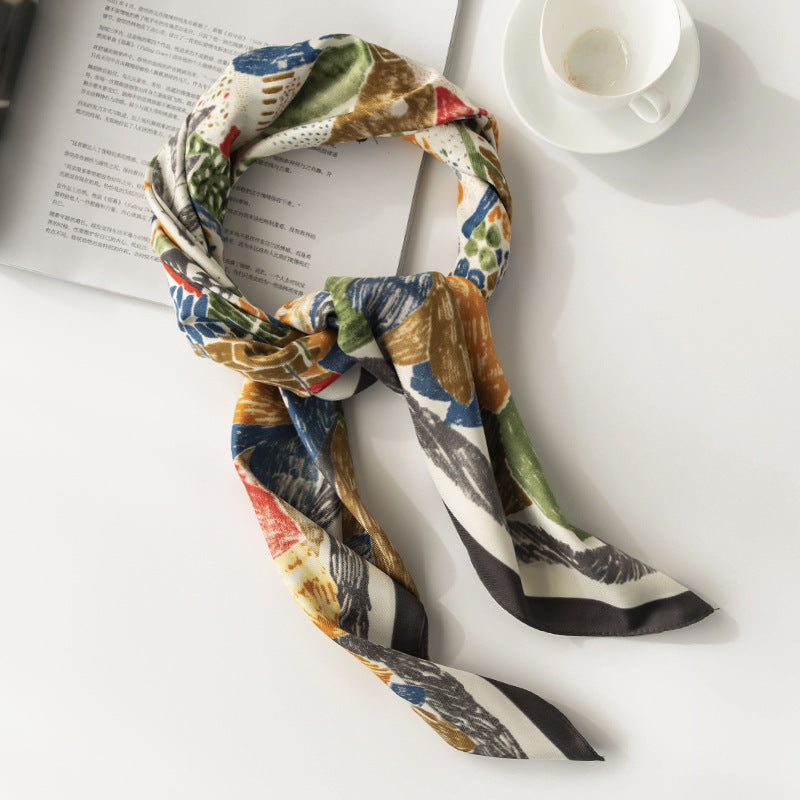 Scarvii - Graffiti Floral Pattern Square Scarf