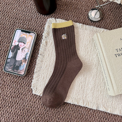 Rufia - Patterned Ribbed Crew Socks