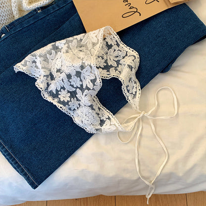 Scarvii - Summer Beige Lace Headscarf
