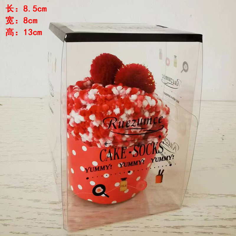 供应跨境女士蛋糕袜圣诞袜子珊瑚绒地板袜菊花纱睡眠袜cake socks