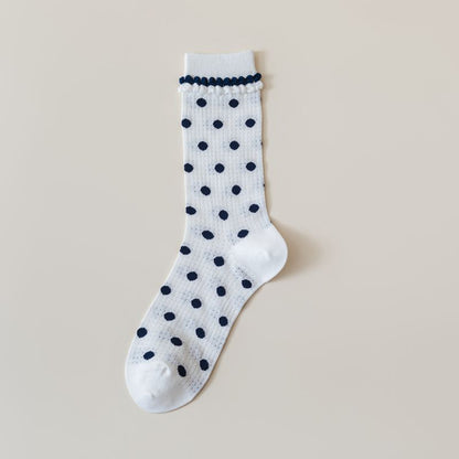 Rufia - Adorable White Rolled Edge Sheer Socks