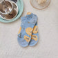 Rufia - Vintage Floral Blue and Yellow Low-Cut Socks