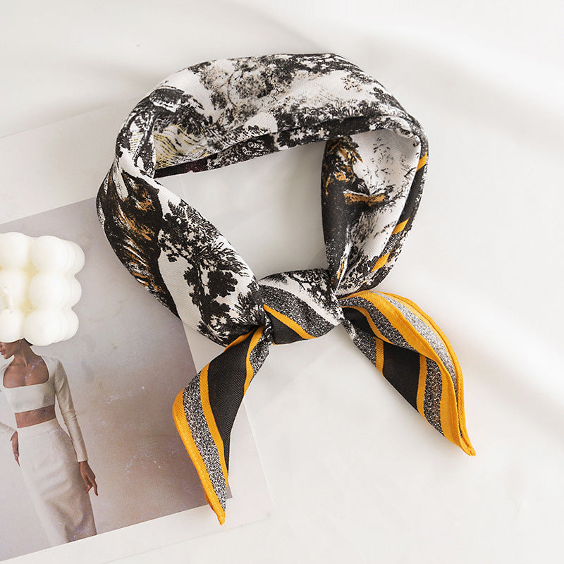 Scarvii - Retro Print Small Square Scarf