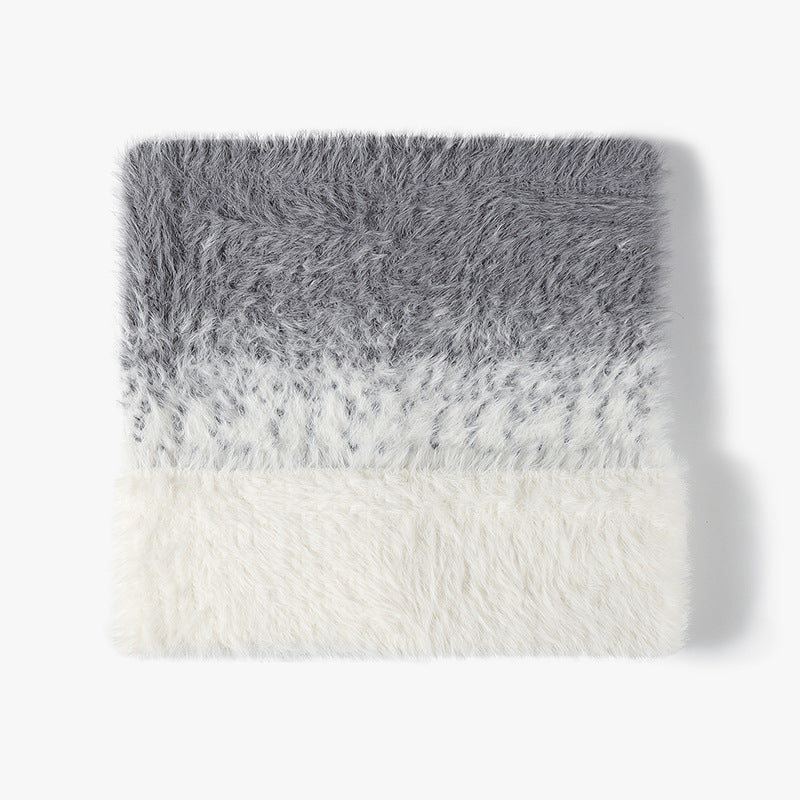 Light Gray fuzzy gradient knit beanie product view