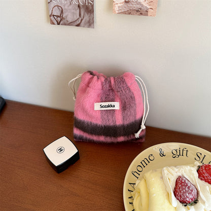 Woolen Cosmetic Storage Drawstring Bag