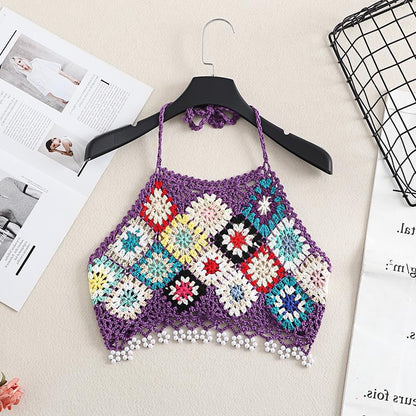 Bohemian Style Crochet Knit Crop Top product shape
