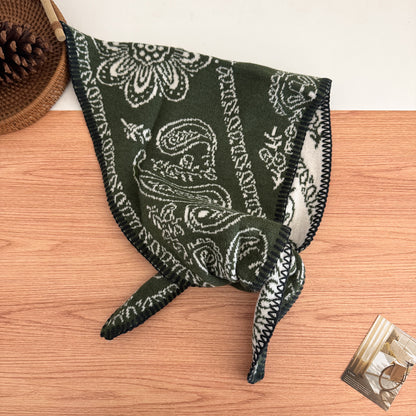 Product image for Scarvii - Paisley Triangle Scarf (Army Green)