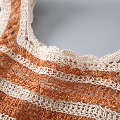 Vintage Floral Crochet Openwork Vest product shape