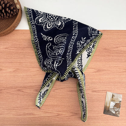Product image for Scarvii - Paisley Triangle Scarf (Navy)