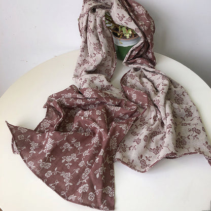 Scarvii plaid boho scarf folded with visible fringed edges