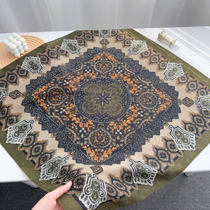 Product image for Scarvii - Paisley Floral Pattern Scarf (Army Green)