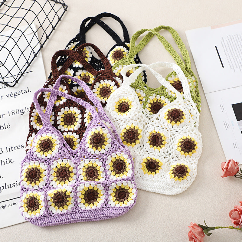 Sunflower Handmade Crochet Bag - Exquisite Handcrafted Handbag