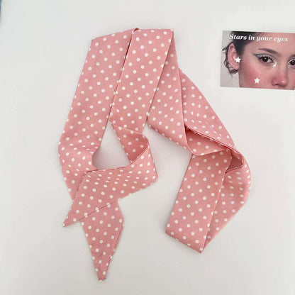 Scarvii Retro Polka Dot Print Skinny Scarf