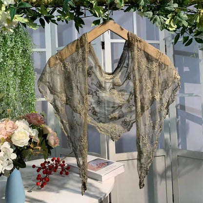 Scarvii - Embroidered Lace Shawl Scarf